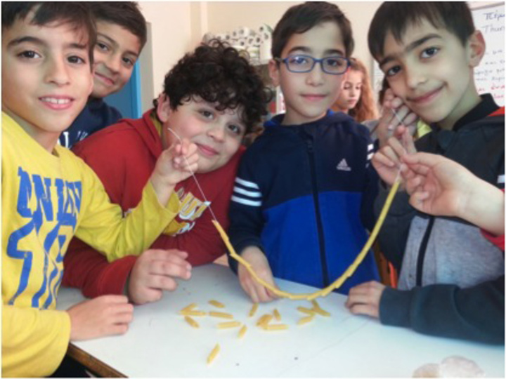 Οι μαθητές/τριες του Γ 2 κατασκευάζουν «κοσμήματα»  από ζυμαρικά. 