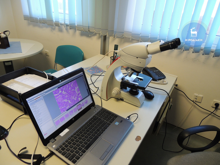 Το μικροσκόπιο και αντάπτορας για τη λήψη ψηφιακών φωτογραφιών από το μικροσκόπιο