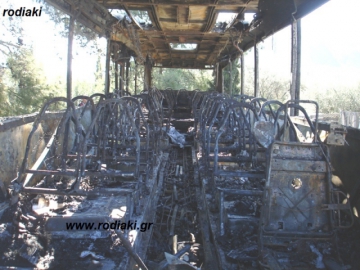 Μαφιόζικο χτύπημα στον Αρχάγγελο σήμερα τα ξημερώματα έκαψαν λεωφορείο του ΚΤΕΛ