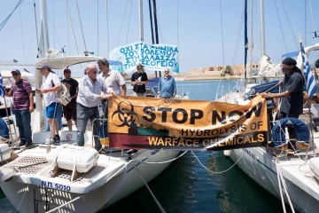 Eν πλω διαμαρτυρία για την καταστροφή των χημικών της Συρίας 