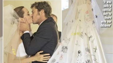 Το νυφικό της Τζολί ήταν διακοσμημένο με ζωγραφιές των παιδιών της