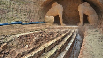 Τμήματα από μαρμάρινη θύρα στον τρίτο θάλαμο αποκαλύφθηκαν στον τύμβο Καστά της Αρχαίας Αμφίπολης
