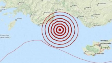 Σεισμός 4,0 Ρίχτερ  στον υποθαλάσσιο χώρο μεταξύ Κύπρου και Ρόδου