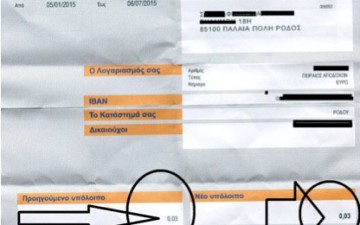 Τράπεζα έστειλε σε Ροδίτη  λογαριασμό επειδή χρωστούσε 3 λεπτά