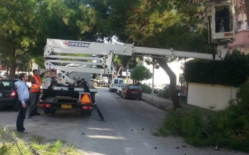 Εργασίες κλαδέματος και καλλωπισμού παρτεριών σε γειτονιές της πόλης της Ρόδου