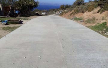 Αποπεράτωση 1ης φάσης τσιμεντόστρωσης αγροτικού δρόμου στη Νίσυρο