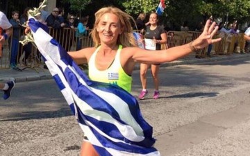 Η Μαρία Πολύζου  στο μαραθώνιο Ρόδου