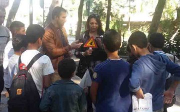 Προσφυγόπουλα  ξεναγήθηκαν στο Πάρκο  Κυκλοφοριακής Αγωγής