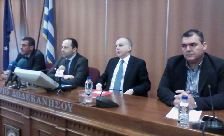 Οι κ.κ. Αντώνογλου, Πάππου, Καμπουράκης και Παπαγρηγορίου στη χθεσινή κοινή συνέντευξη Τύπου, για την ανακοίνωση του προγράμματος εταιρικής κοινωνικής ευθύνης