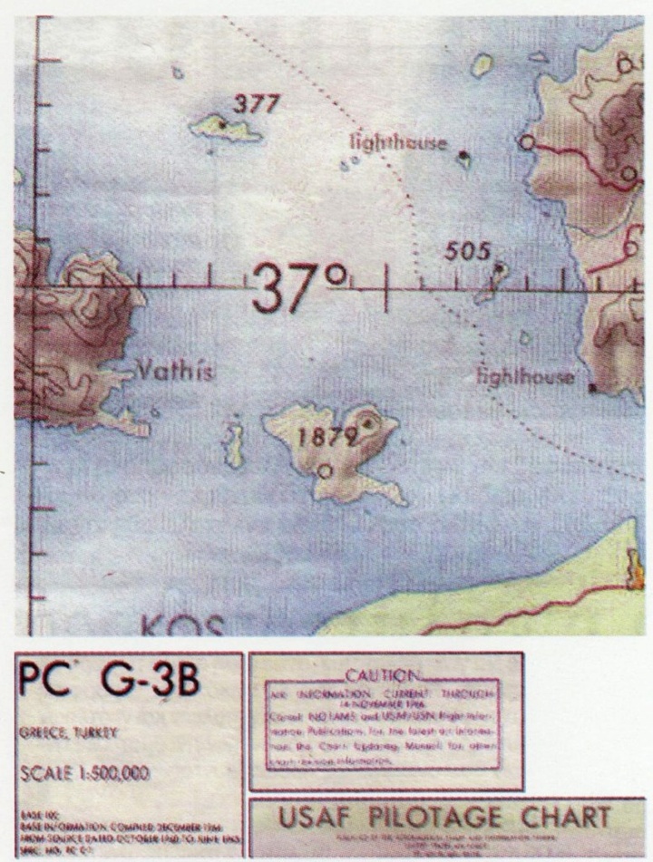 Map: United States Air Force, Pilotage Chart Greece-Turkey, 1:500.000,1964