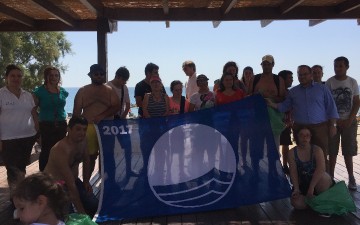 Γαλάζια σημαία στην παραλία του Mythos Beach Resort στη Ρόδο