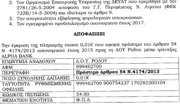 Πρόστιμο 0,01 ευρώ!