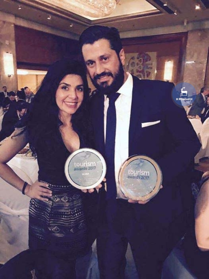 Ο κ. Μοσκιού με την marketing director της εταιρείας MOSQ & Associates και του Elakati Luxury Boutique Hotel κ. Βίκυ Σαρικά