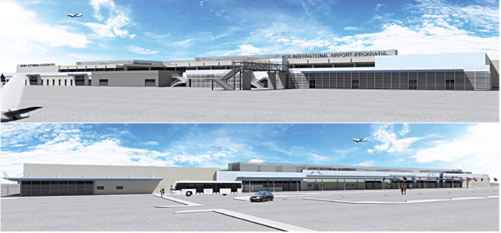 Η μακέτα για τις παρεμβάσεις στο αεροδρόμιο Κω από τα σχέδια της Fraport