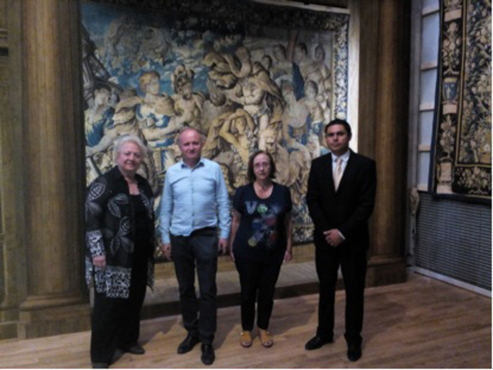 2016 Στα εγκαίνια του Μουσείου Ταπισερί ντ’ Ομπισόν με τον δ/τη του Μουσείου κ. Ζεράρ  και την κ. Μ. Μιχαηλίδου