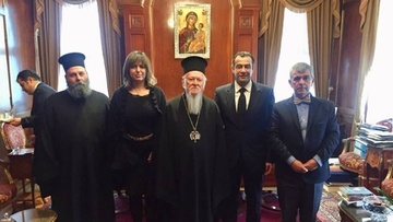 Συνάντηση με τον Οικουμενικό Πατριάρχη Βαρθολομαίο των Αντιδημάρχων Ρόδου Τ. Χατζηιωάννου και Μ. Χατζηλαζάρου