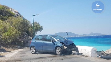 Ρόδος: Έχασε τον έλεγχο του Ι.Χ. και κατέληξε στα... βράχια