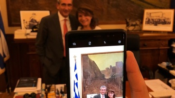 Συνάντηση του Περιφερειάρχη, Γιώργου Χατζημάρκου, με την Αργυρώ Μπαρμπαρίγου