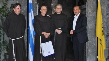Συνάντηση του Δημάρχου Ρόδου με τον Κουστωδό των Αγίων Τόπων, Μοναχό Πατέρα Francesco Patton