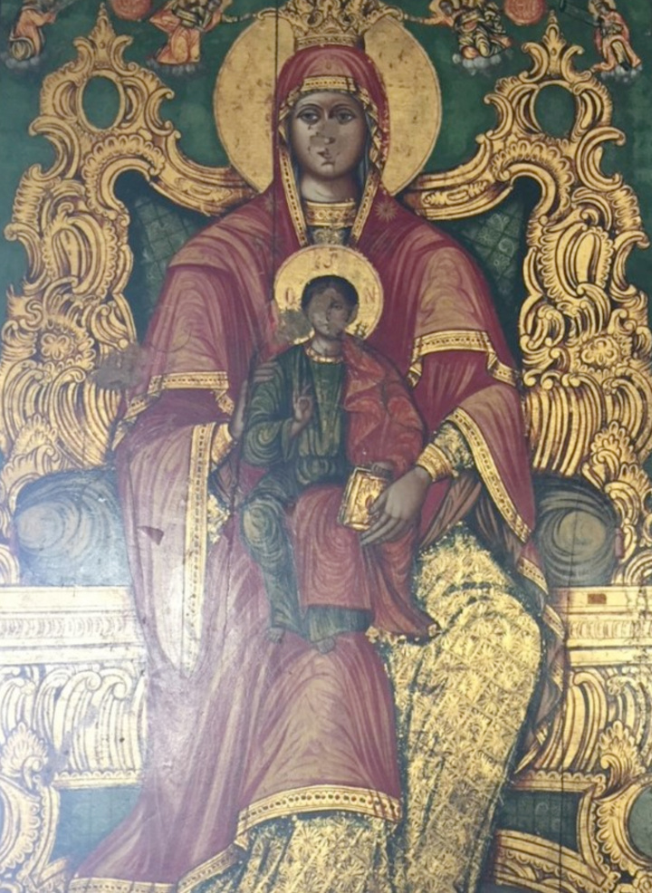 Εικόνα 5: Η εικόνα της Παναγίας από το Λιβίσι που βρίσκεται στον Ιερό Ναό Αγίου Νικολάου στη νήσο Χάλκη