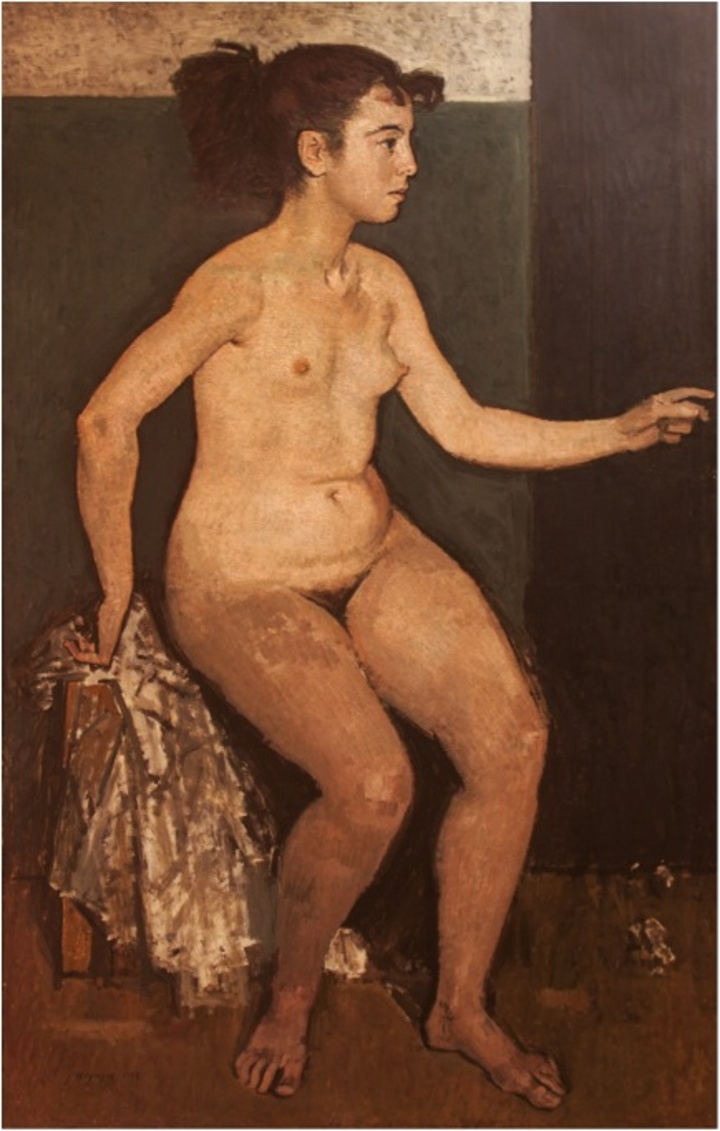  «Καθισμένο Γυμνό», Λάδι σε μουσαμά 160Χ103 εκ.