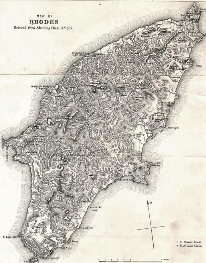 Χάρτης της Ρόδου 1850 