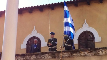 Ρόδος: Έπαρση της ελληνικής σημαίας από τον Ιερολοχίτη Γιώργο Λιναρδή για την επέτειο της 31ης Μαρτίου 1947