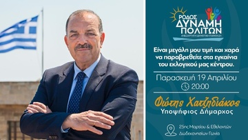 Την Παρασκευή εγκαινιάζει το εκλογικό του κέντρο στη Ρόδο ο Φώτης Χατζηδιάκος