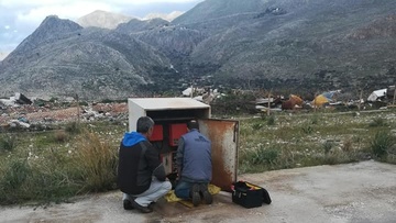 Εργασίες επισκευής στο ελικοδρόμιο της Χάλκης