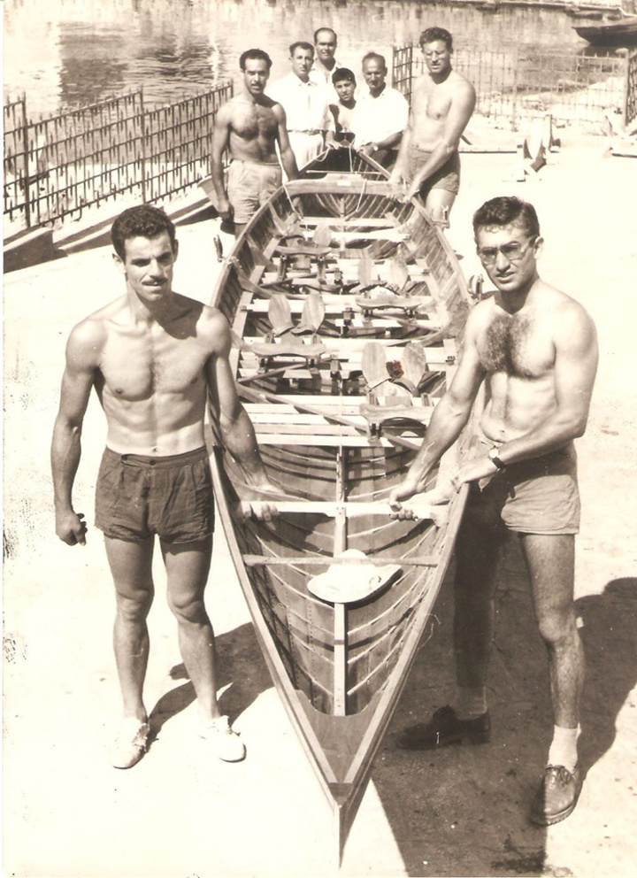 Τετράκωπος Ναυτικού Ομίλου Ρόδου.  Γιάννης Γκόμος, Μανόλης Ψαρρός,  Μανώλης Κουμπιάδης, Νίκος Πεζώνης