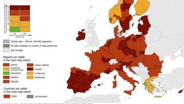 Χάρτες ECDC: Τα Δωδεκάνησα παραμένουν στις τέσσερις πράσινες περιοχές της Ευρώπης