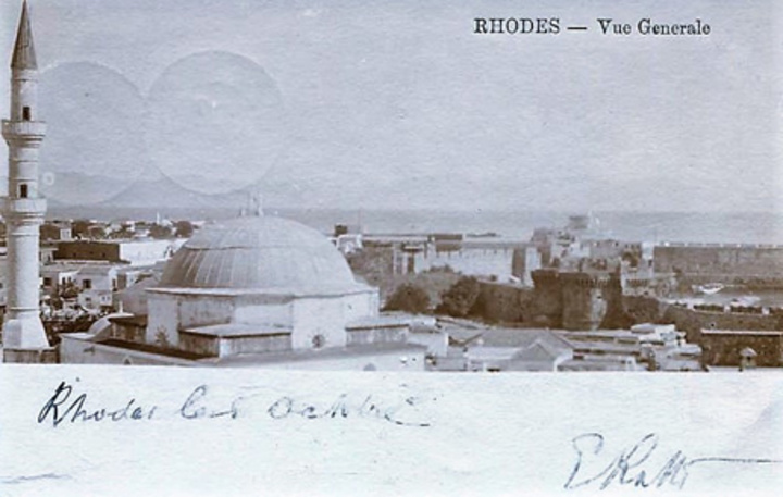 1900 Ρόδος, Γενική άποψη. Η θαλασσινή πύλη από την Παλιά Πόλη
