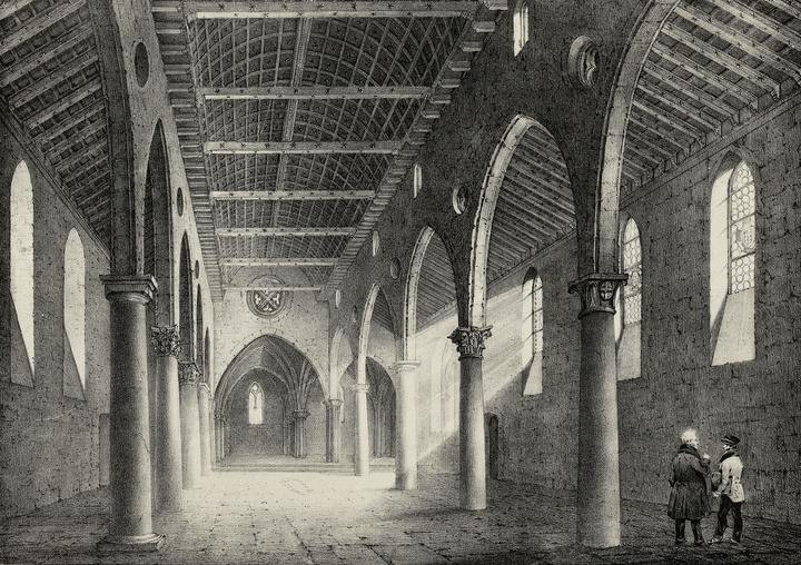 1826: Το εσωτερικό του ναού των Ιπποτών, του Αγίου Ιωάννη,  διά χειρός P-J Witdoeck