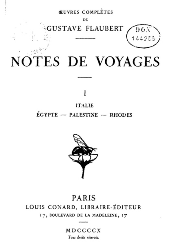 Το βιβλίο του Γκουστάβ Φλωμπέρ “Notes de voyages” που αναφέρεται στην παραμονή του στη Ρόδο
