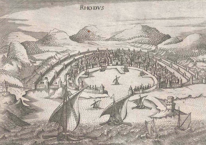 Ρόδος-Γκραβούρα του τέλους του 18ου αιώνα 