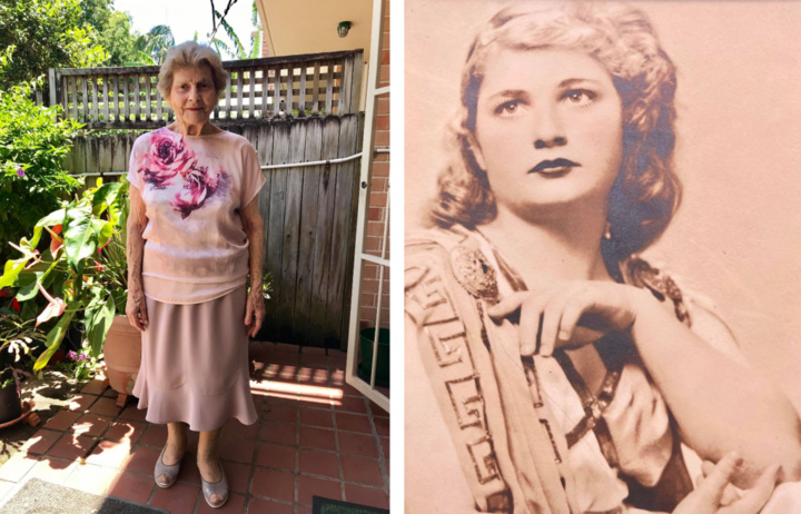 Η Αλεξάνδρα Μάνταλη σε ηλικία 17 ετών το 1946 (δεξιά) και φέτος σε ηλικία 92 ετών