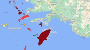 Στο «βαθύ κόκκινο» Ρόδος, Κάλυμνος, Λέρος και Σύμη