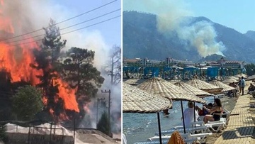 Φωτιά ξέσπασε σε κατοικημένη περιοχή στο Μαρμαρίς της Τουρκίας απέναντι από τη Ρόδο
