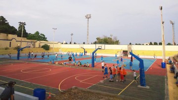 Ανακατασκευή του αγωνιστικού χώρου στα γήπεδα μπάσκετ του σταδίου «Διαγόρας»