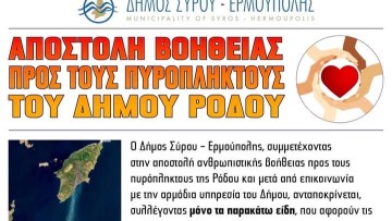 Η Σύρος κοντά στη Δομή Παροχής Συσσιτίου του Δημοτικού Οργανισμού Πρόνοιας Ρόδου