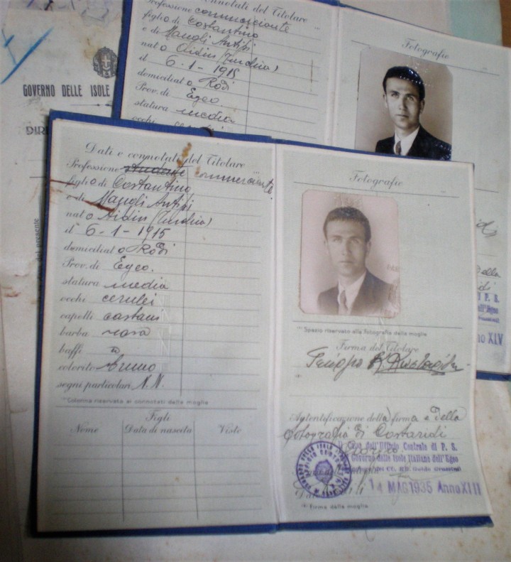 Τα διαβατήρια του Γιώργου Κωσταρίδη στα Αρχεία των Ιταλικών Μυστικών Υπηρεσιών