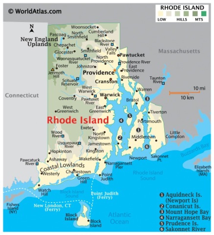 Η πολιτεία του Rhode Island που πήρε το όνομα της  από το νησί της Ρόδου