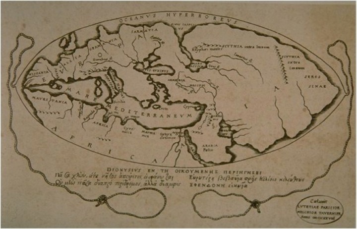 Χάρτης του Κόσμου σύμφωνα με τον Ποσειδώνιο (150-130 π.Χ.)